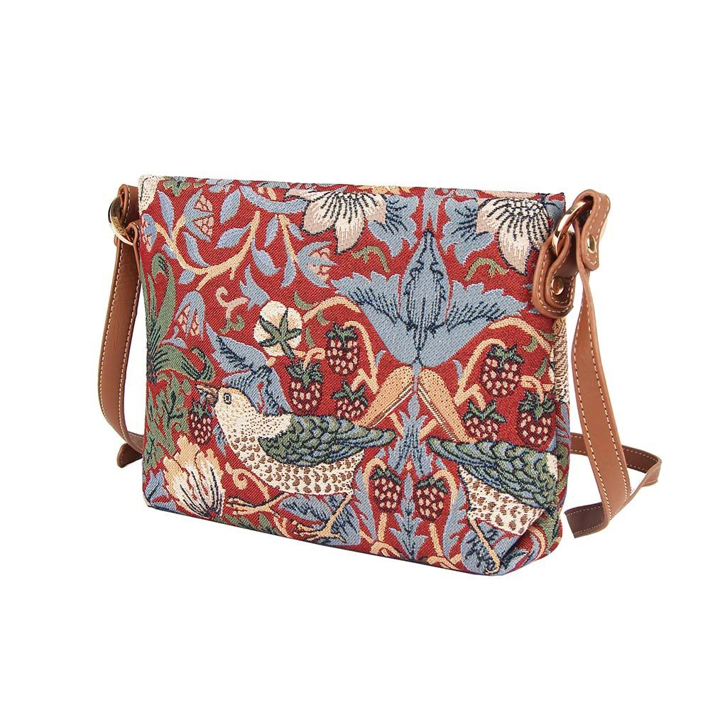 William Morris Strawberry Thief Red - Cross Body Bag