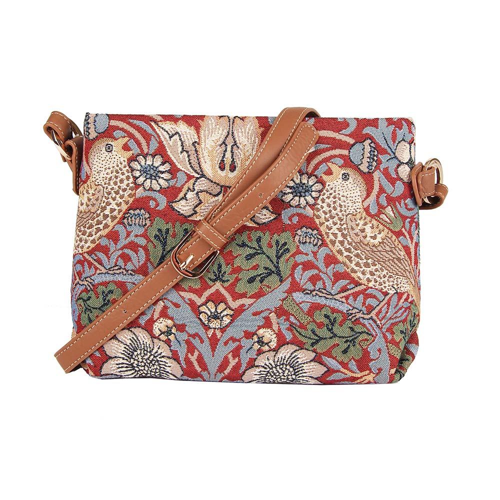William Morris Strawberry Thief Red - Cross Body Bag