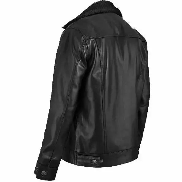 Men’s Black Sherpa Leather Jacket