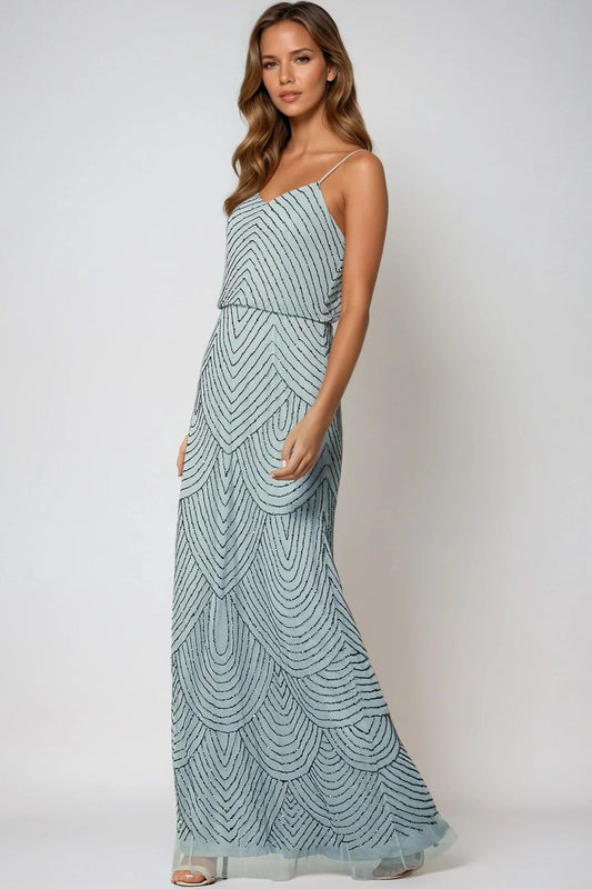 Blue Cami Embellished Maxi Dress-1