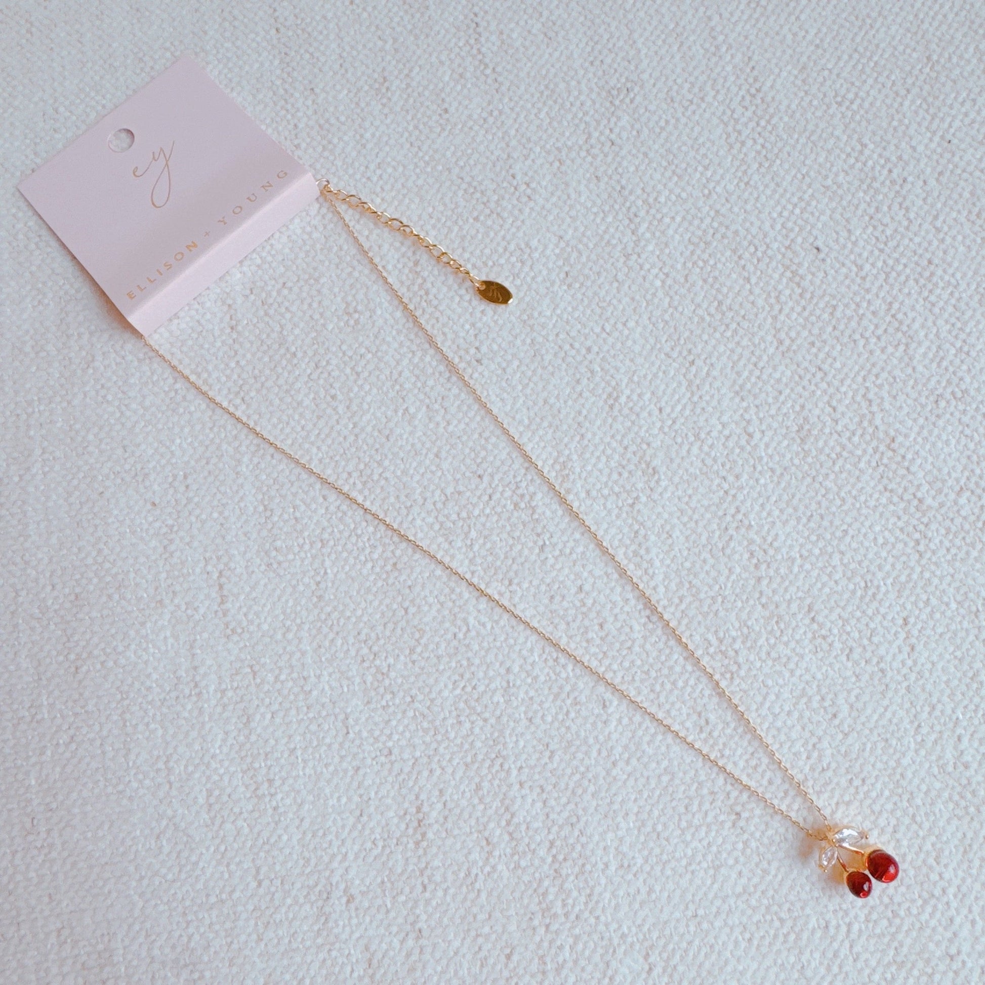 Jewel Cherry Pendant Necklace-3