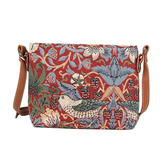 William Morris Strawberry Thief Red - Cross Body Bag